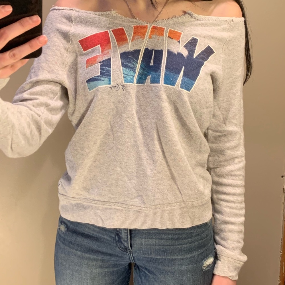 WAVE GRAPHIC OFF SHOULDER KNIT